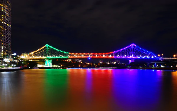  Story Bridge Brisbane Australia in rainbow colors by coorparoomassage