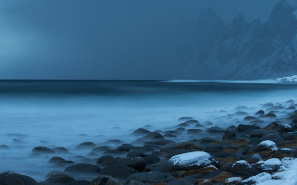 Nature Ocean Stone Fog Coastline Horizon HD Wallpaper | Background Image