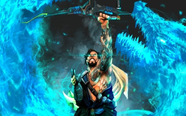 Video Game Overwatch Hanzo Dragon Archer Tattoo HD Wallpaper | Background Image