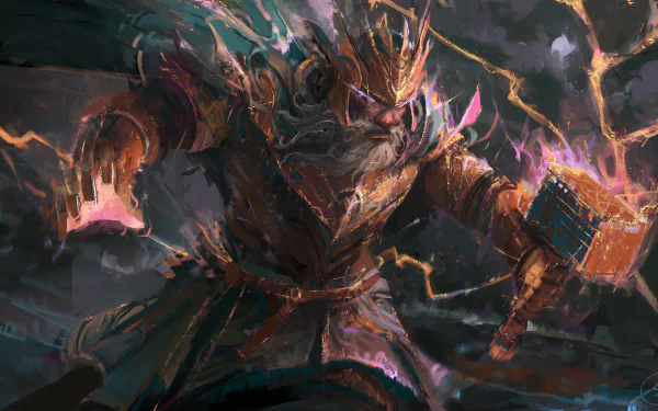 hammer crown armor warrior fantasy knight fantasy warrior HD Desktop Wallpaper | Background Image