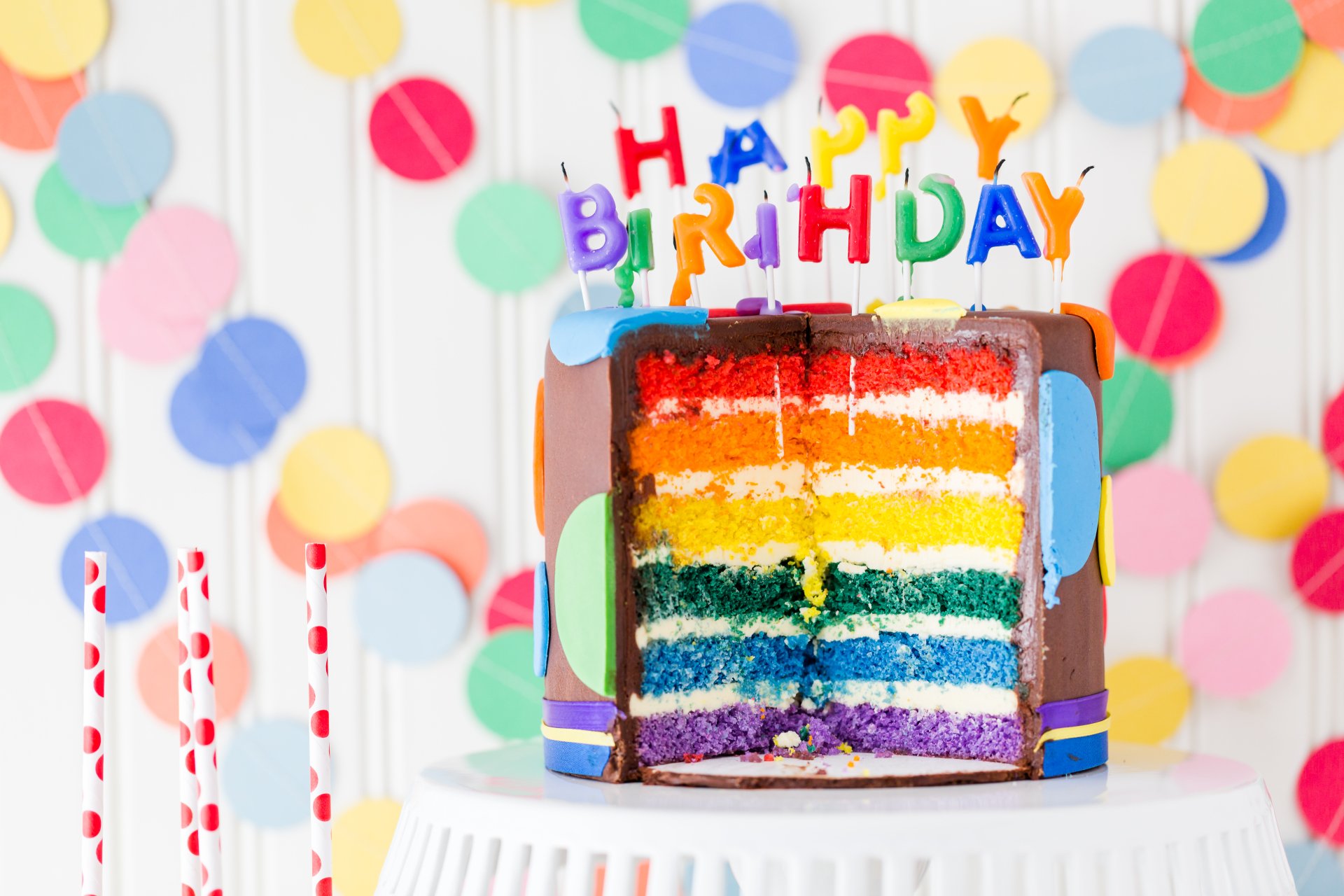 Download Candle Cake Colorful Holiday Birthday 4k Ultra Hd Wallpaper 