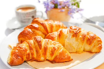 breakfast food croissant HD Desktop Wallpaper | Background Image