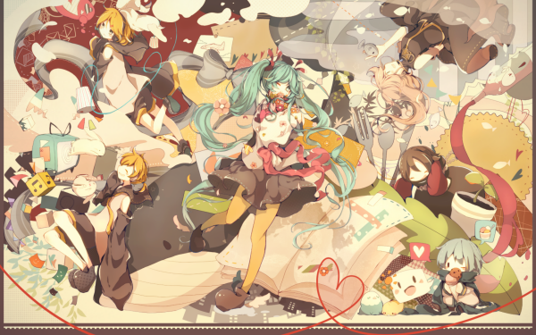 Anime Vocaloid Hatsune Miku Luka Megurine Meiko Rin Kagamine Len Kagamine Kaito HD Wallpaper | Background Image
