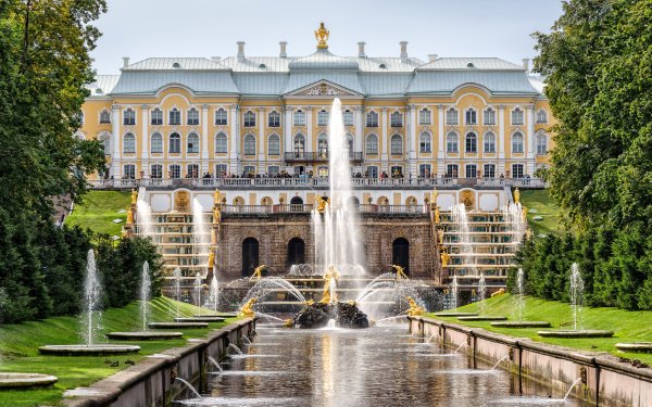 Man Made Palace Palaces Saint Petersburg Russia Petergof Palace Fountain HD Wallpaper | Background Image