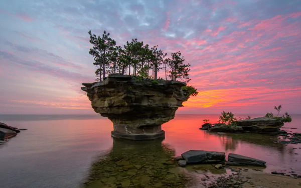  Rock on Lake Huron in Michigan