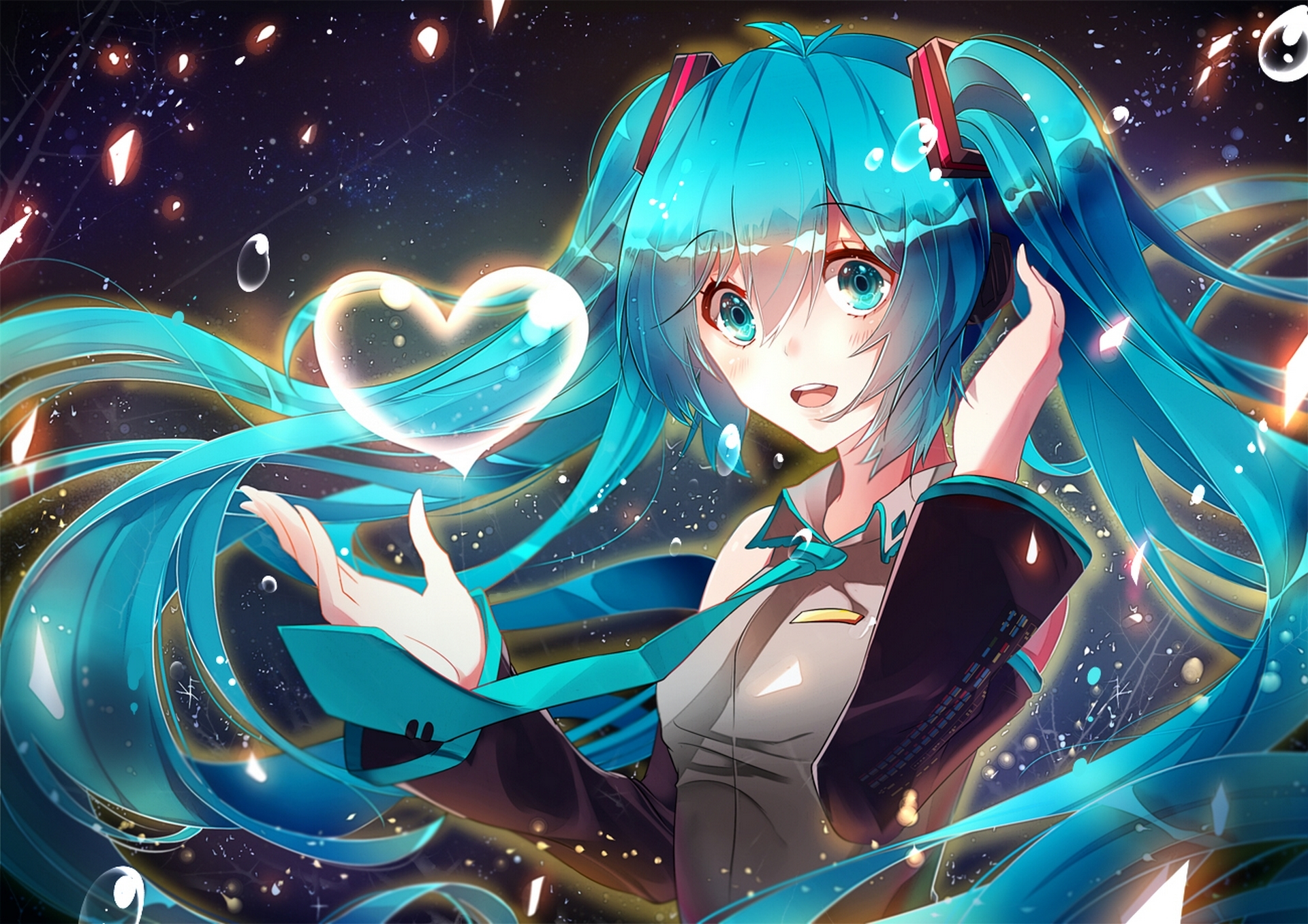 Download Aqua Eyes Twintails Long Hair Blue Hair Anime Vocaloid HD ...