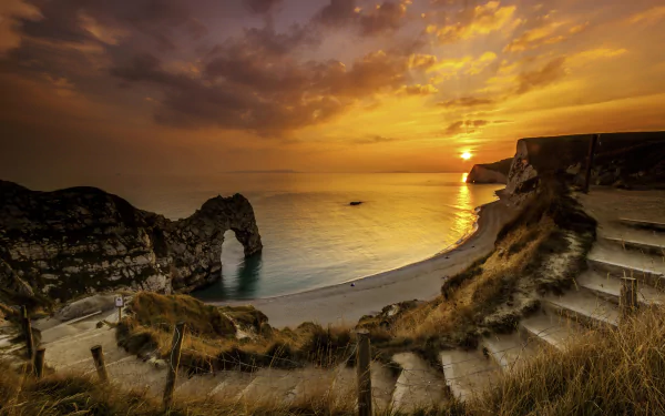  Durdle Door in Dorset, England at Sunset