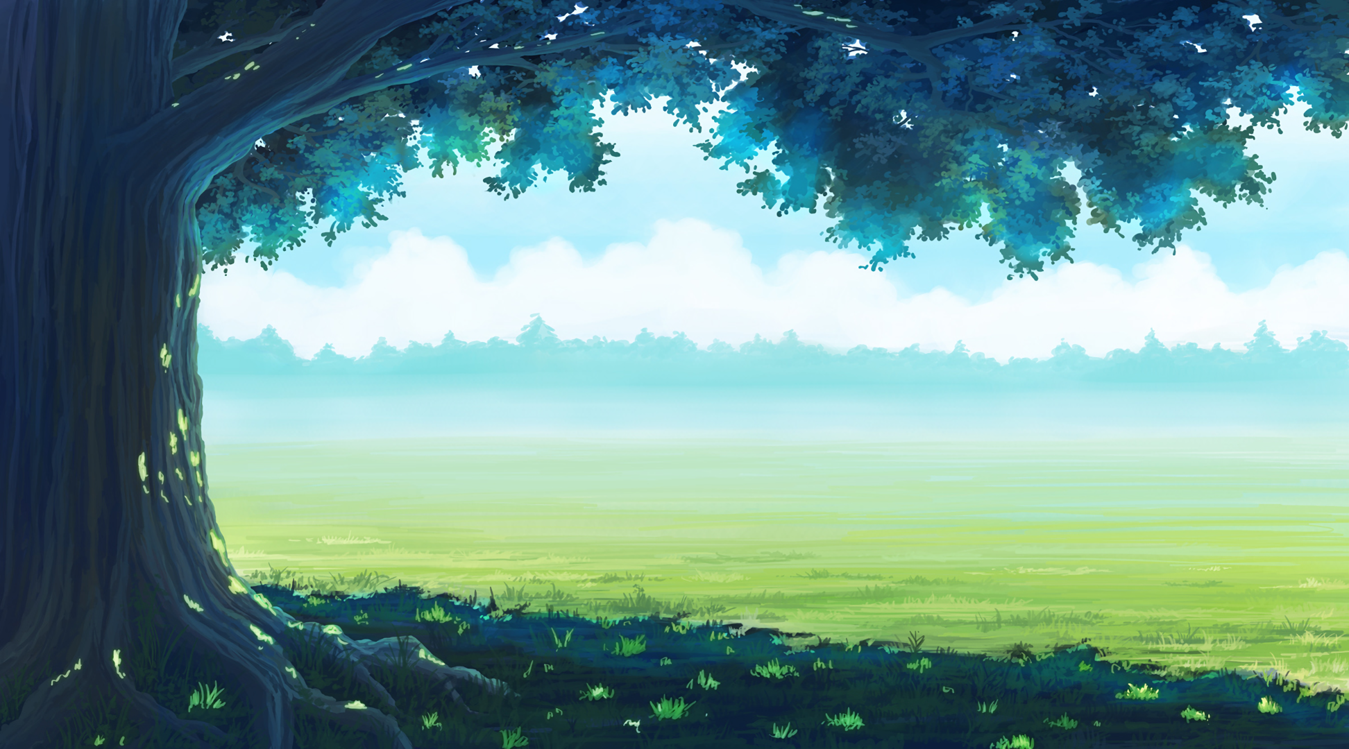 Anime Tree HD Wallpaper by 青葉 HAL