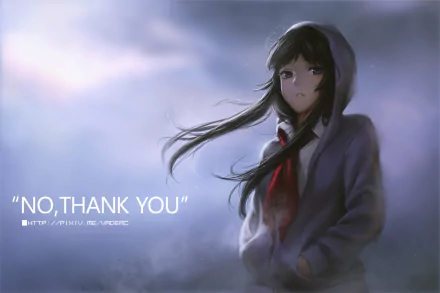 A HD desktop wallpaper featuring Mio Akiyama from the anime K-ON!, capturing her with flowing hair and a contemplative expression against a moody background.