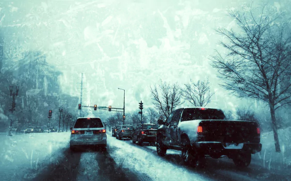  Traffic in a winter storm by kentdufault