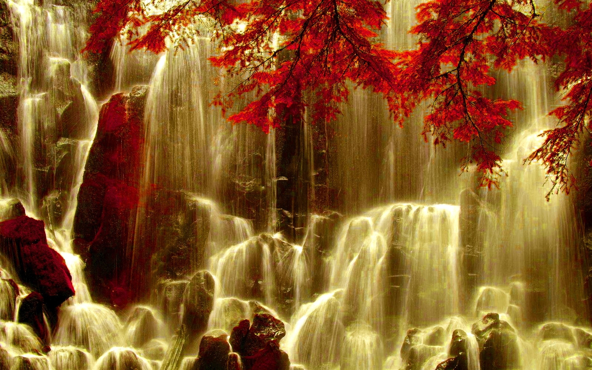 Download Fall Nature Waterfall HD Wallpaper