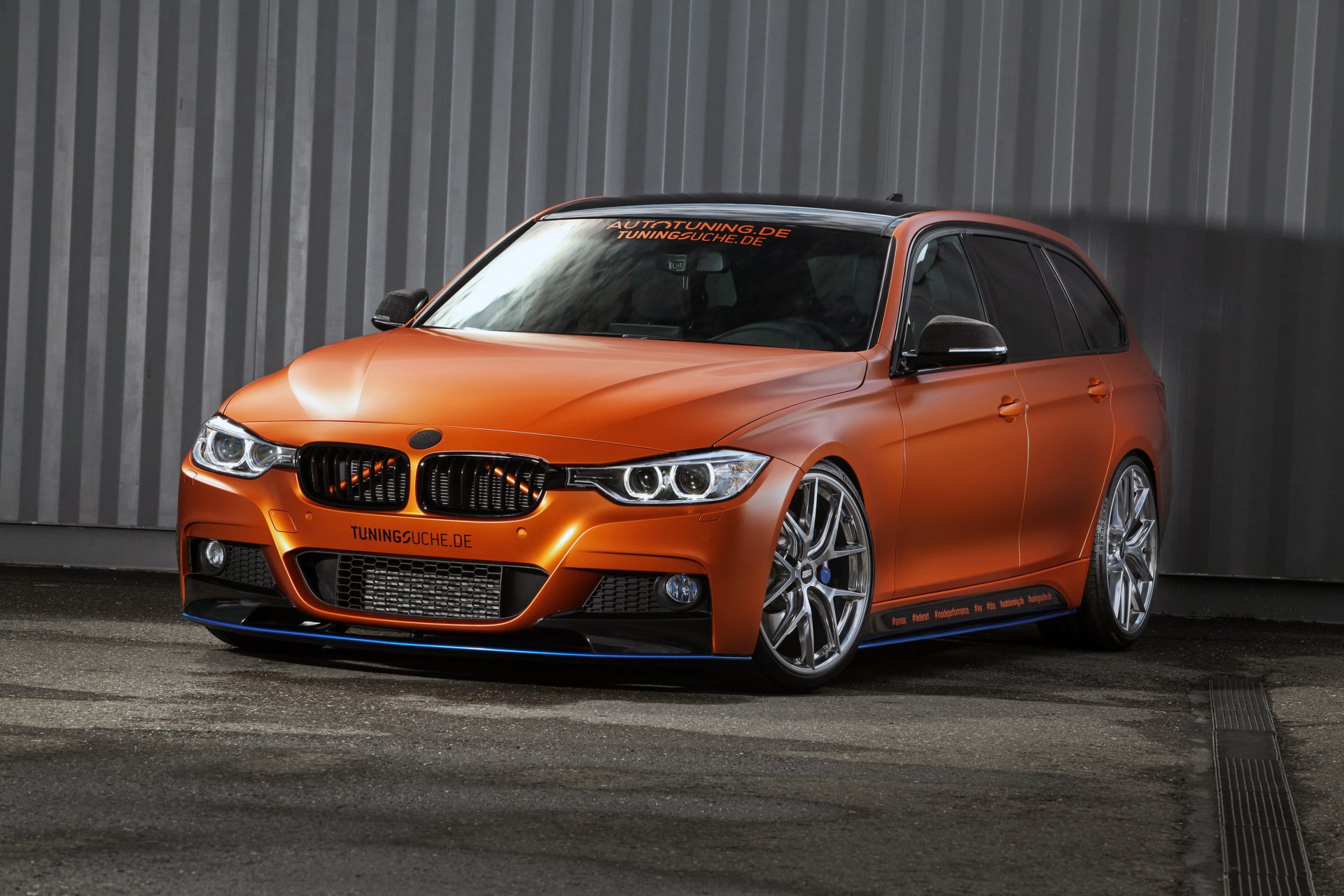 Download Car Tuning Orange Car BMW BMW 3 Series Vehicle BMW 3 Series Touring 4k Ultra HD Wallpaper
