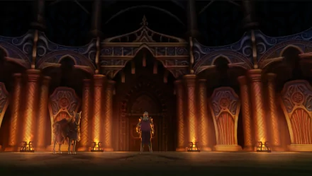 HD PC desktop wallpaper featuring Xander from Fire Emblem Fates, showcasing a dramatic, fiery throne room scene from the Fire Emblem video game series.