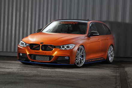 car tuning orange car BMW BMW 3 Series vehicle BMW 3 Series Touring HD Desktop Wallpaper | Background Image