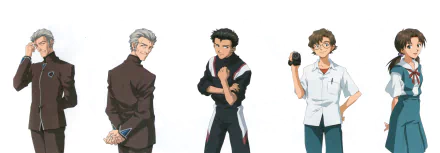 Toji Suzuhara Hikari Horaki Kōzō Fuyutsuki Kensuke Aida Anime Neon Genesis Evangelion HD Desktop Wallpaper | Background Image