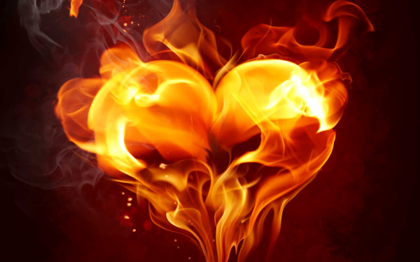 Artistic Heart Fire Flame HD Wallpaper | Background Image