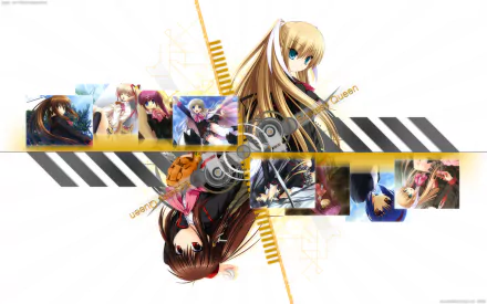 HD PC desktop wallpaper featuring characters from the anime Little Busters! with a dynamic design and vibrant colors.