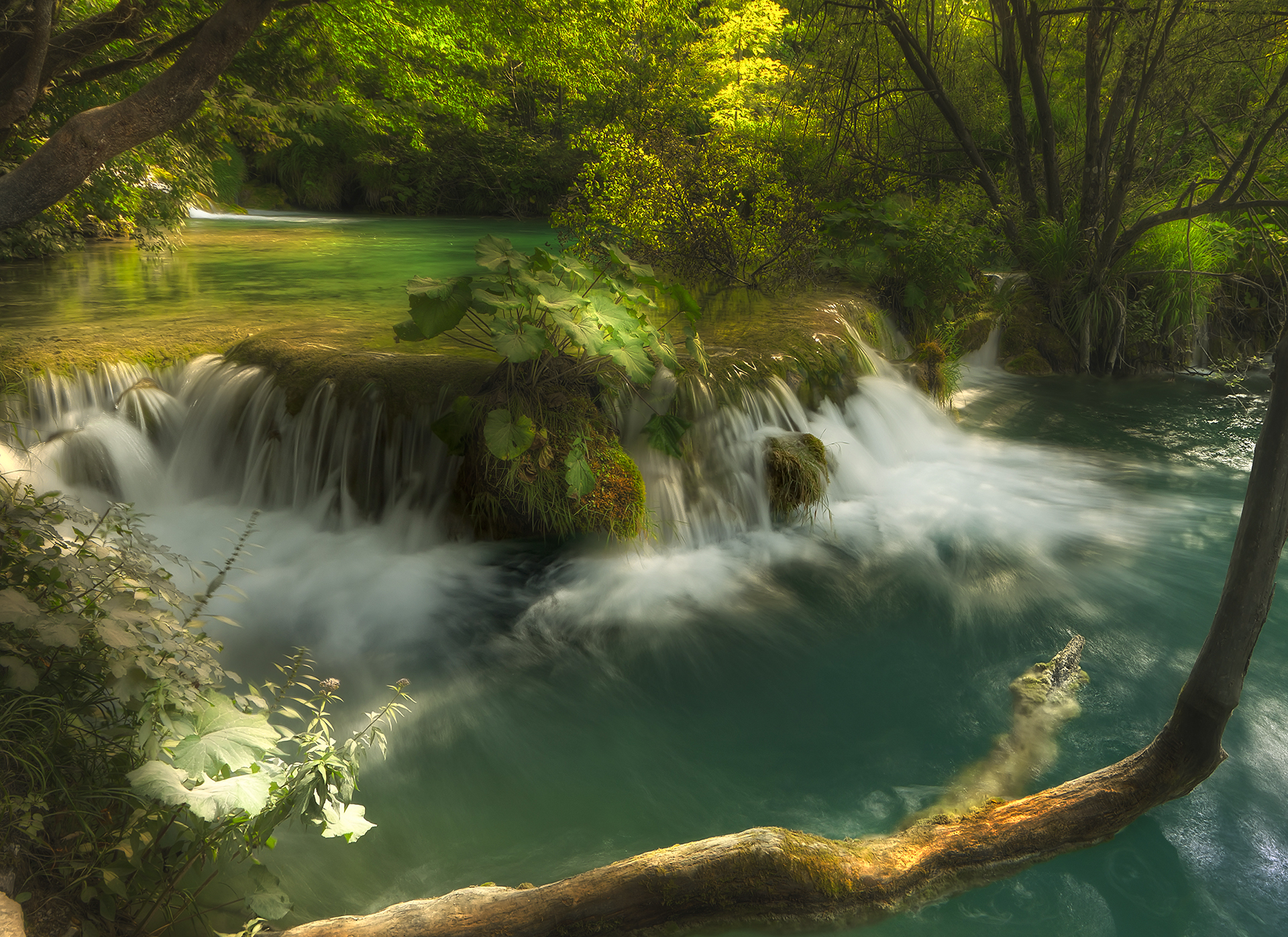 Waterfall at Plitvice Lakes National Park in Croatia
