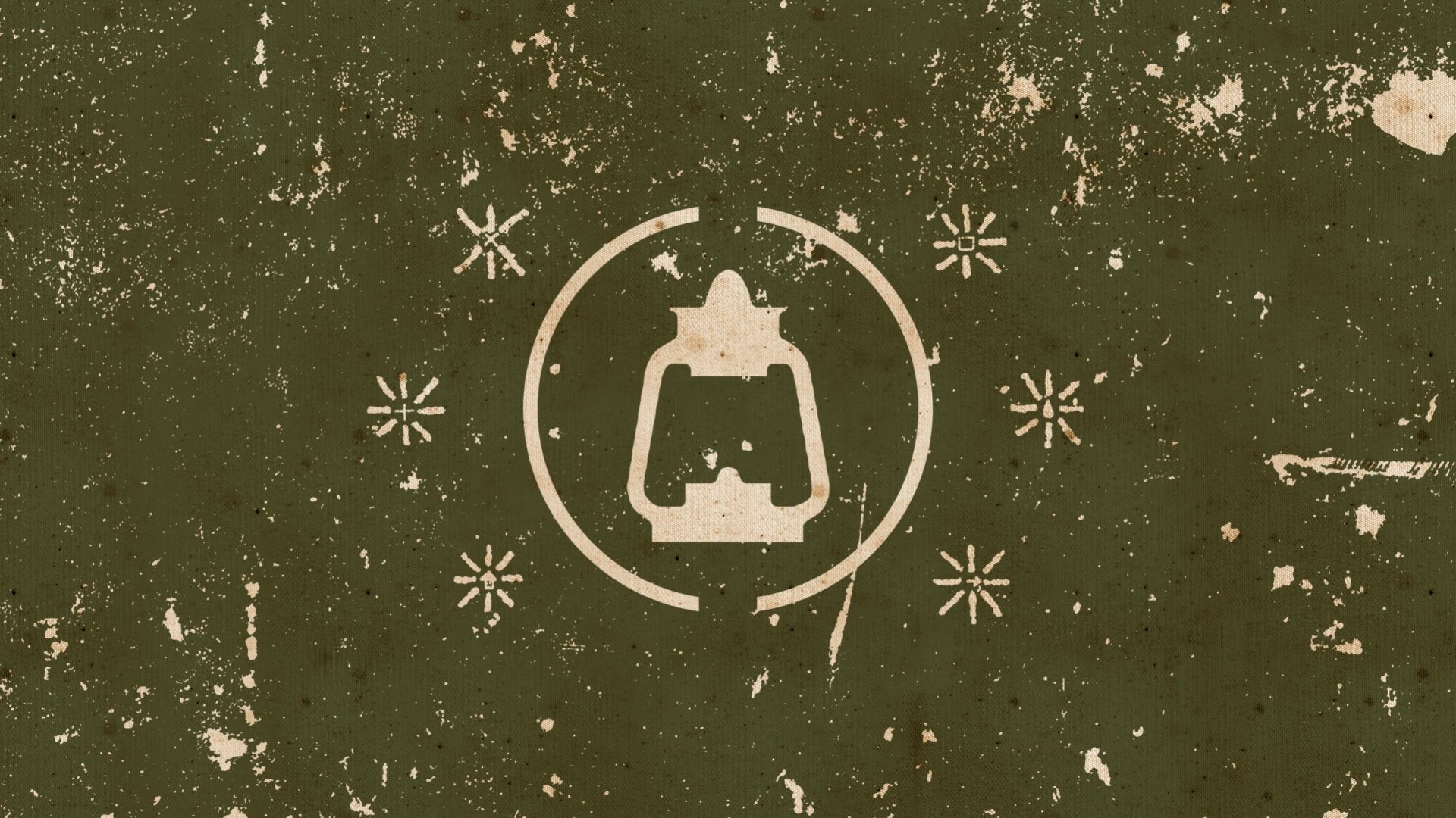 HD PC desktop wallpaper featuring The Railroad logo from the Fallout 4 video game, set against a weathered green background with distressed textures.