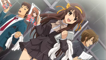 Suzumiya Haruhi no Yuuutsu Itsuki Koizumi Kyon (Haruhi) Mikuru Asahina Haruhi Suzumiya Anime The Melancholy of Haruhi Suzumiya HD Desktop Wallpaper | Background Image
