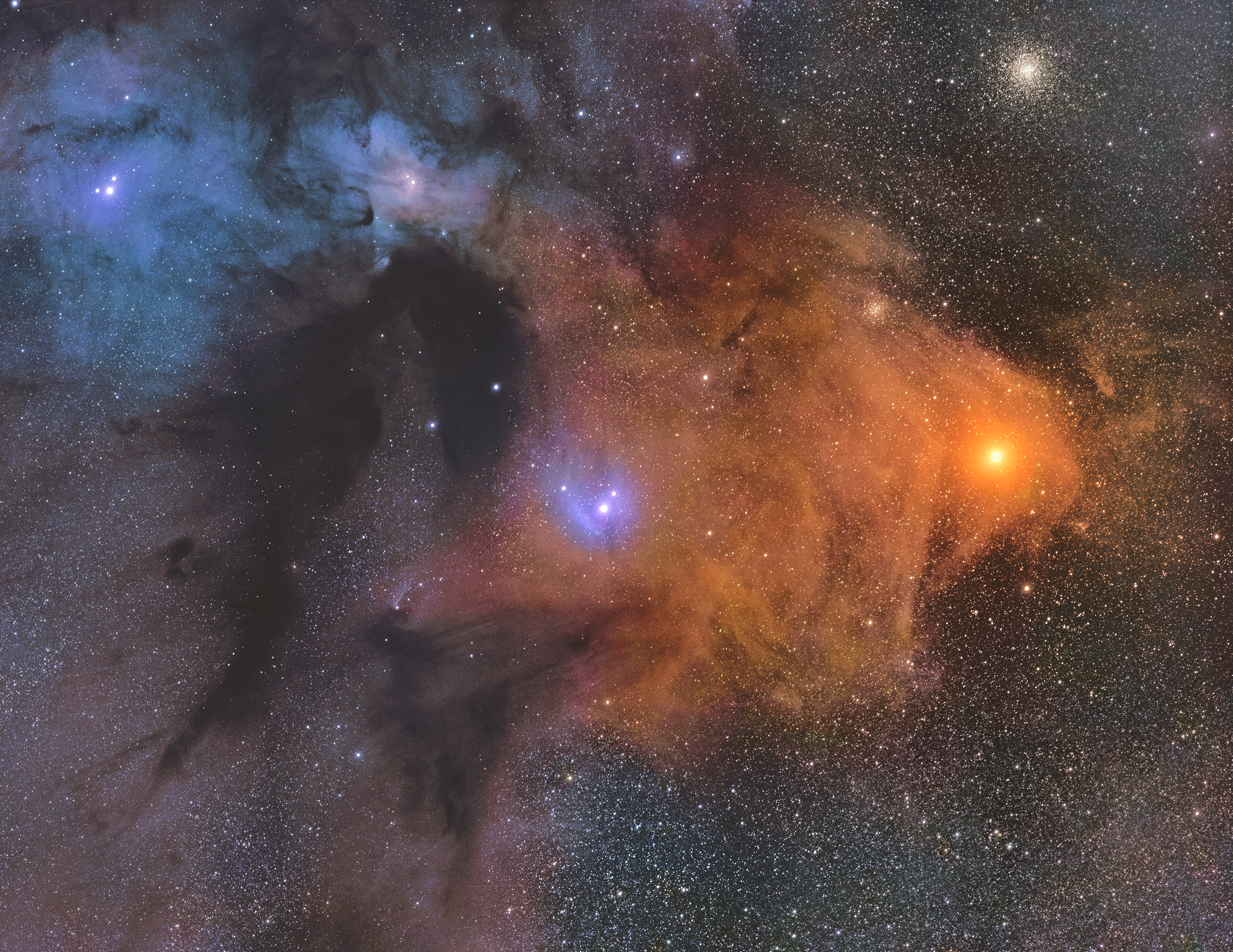 Новелла межзвездная. Молекулярное облако РО Змееносца в созвездии. Туманность в созвездии Змееносца. Молекулярное облако Небула звёзд. Дзета Змееносца.