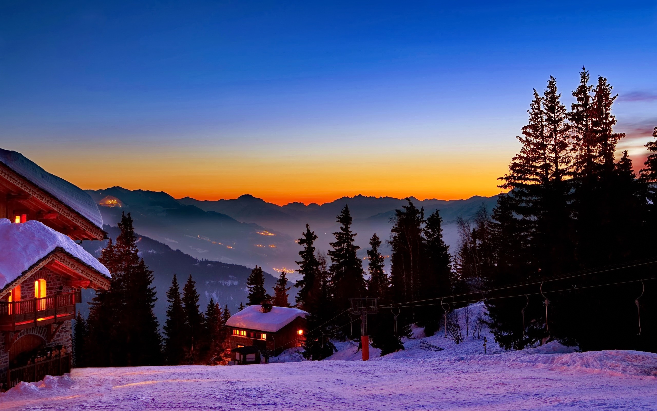 Winter Village HD Wallpaper | Background Image | 2560x1600