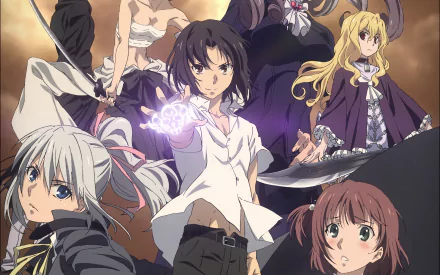 HD PC desktop wallpaper featuring characters from the anime Taboo Tattoo in dynamic poses against a dramatic sky background.