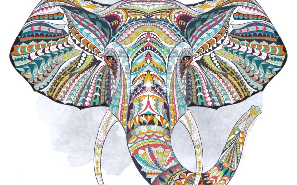 Animal Artistic Elephant Colorful HD Wallpaper | Background Image