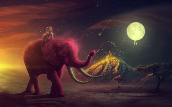 Fantasy Elephant Fantasy Animals HD Wallpaper | Background Image