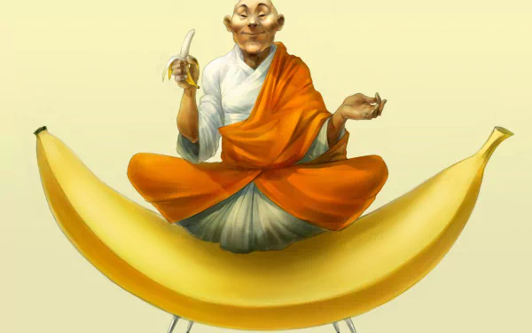  A buddha and a banana by zalas