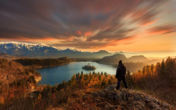  Sunset over Lake Bled