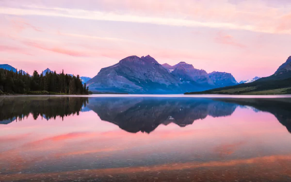 reflection lake mountain nature glacier national park HD Desktop Wallpaper | Background Image