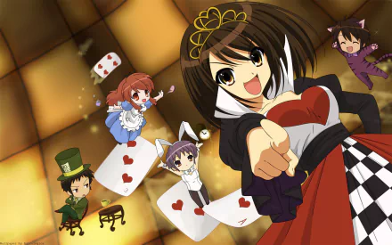 Itsuki Koizumi Kyon (Haruhi) Mikuru Asahina Yuki Nagato Haruhi Suzumiya Anime The Melancholy of Haruhi Suzumiya HD Desktop Wallpaper | Background Image