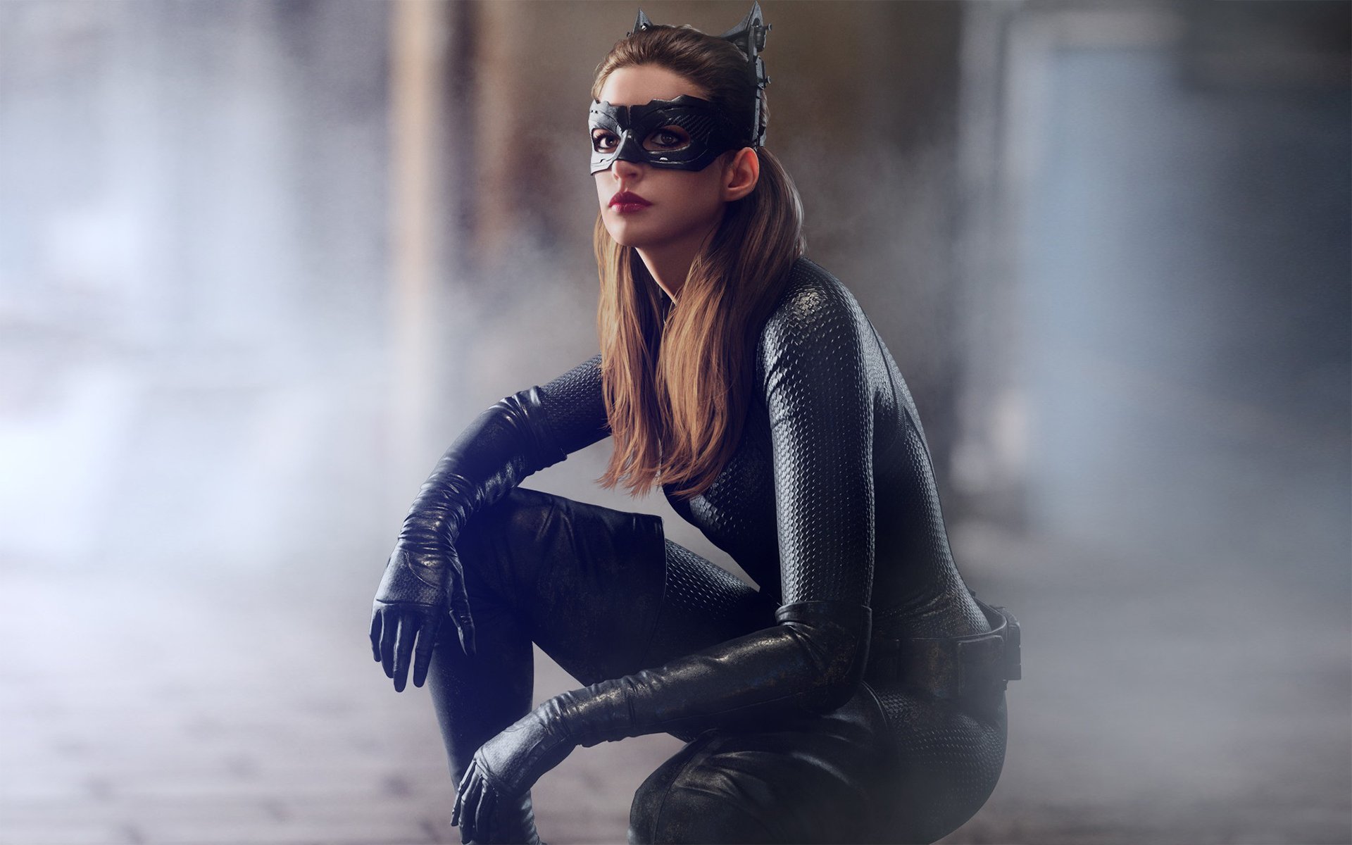 Anne Hathaway Catwoman Motorcycle