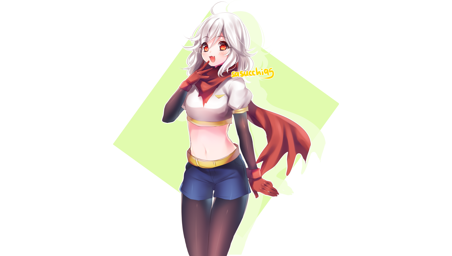 HD desktop wallpaper featuring a stylish anime character with white hair, a red scarf, and casual attire, tagged with Papyrus (Undertale), video game, and Undertale.