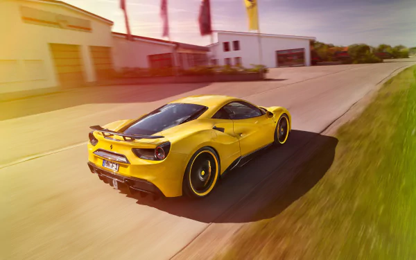 yellow car car supercar Ferrari Ferrari 488 GTB vehicle Ferrari 488 HD Desktop Wallpaper | Background Image