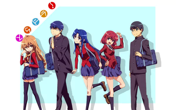 Yusaku Kitamura Ami Kawashima Minori Kushieda Ryuuji Takasu Taiga Aisaka Anime Toradora! HD Desktop Wallpaper | Background Image
