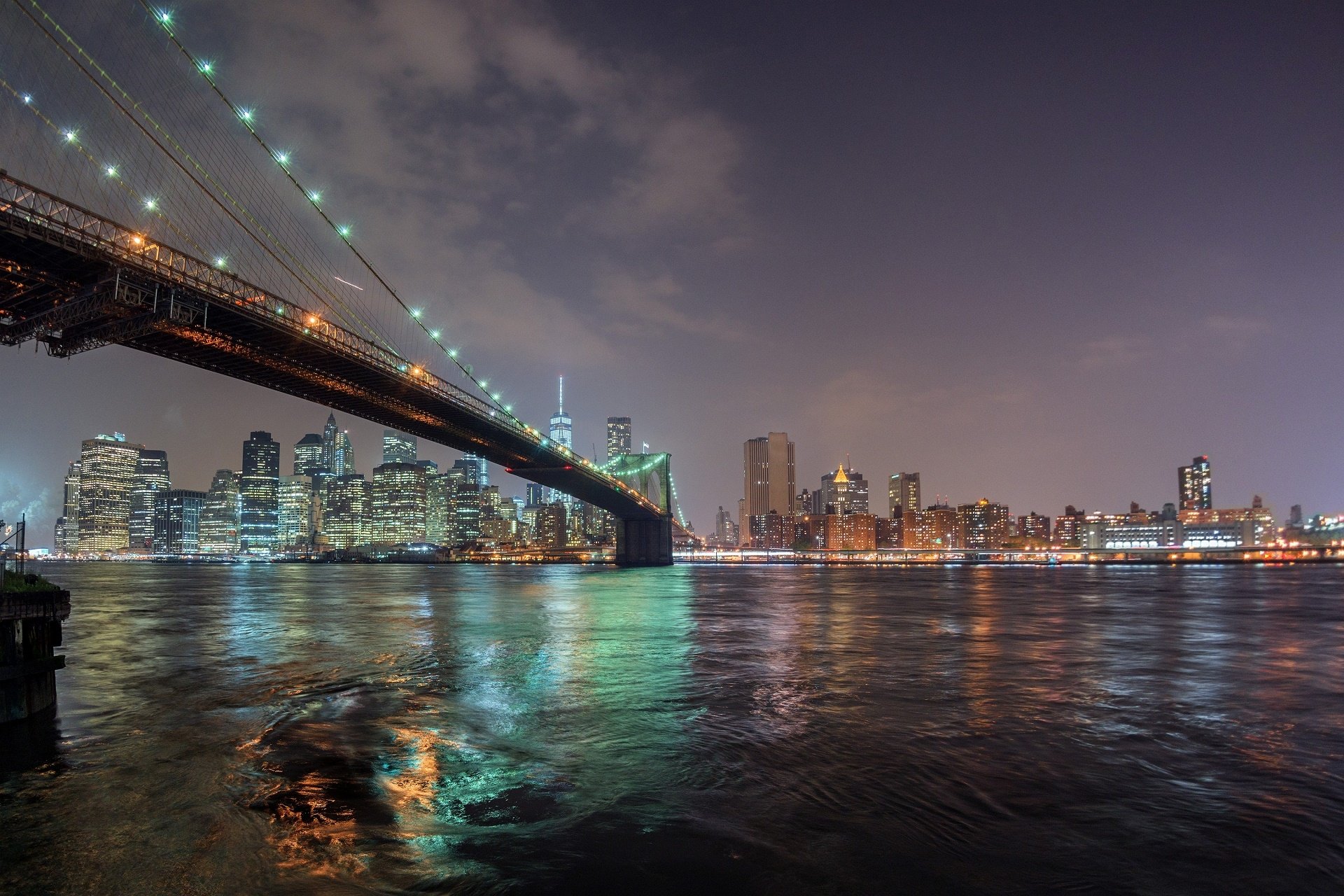 Download Brooklyn Bridge Manhattan Man Made New York HD Wallpaper