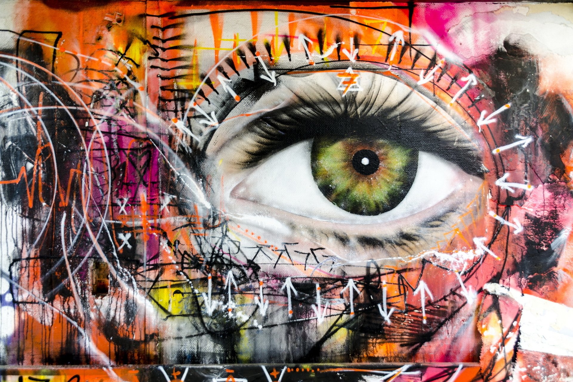 Vibrant Eye Graffiti: A Stunning HD Wallpaper