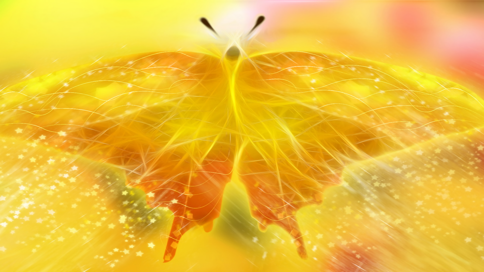 Download Sparkles Yellow Artistic Butterfly HD Wallpaper