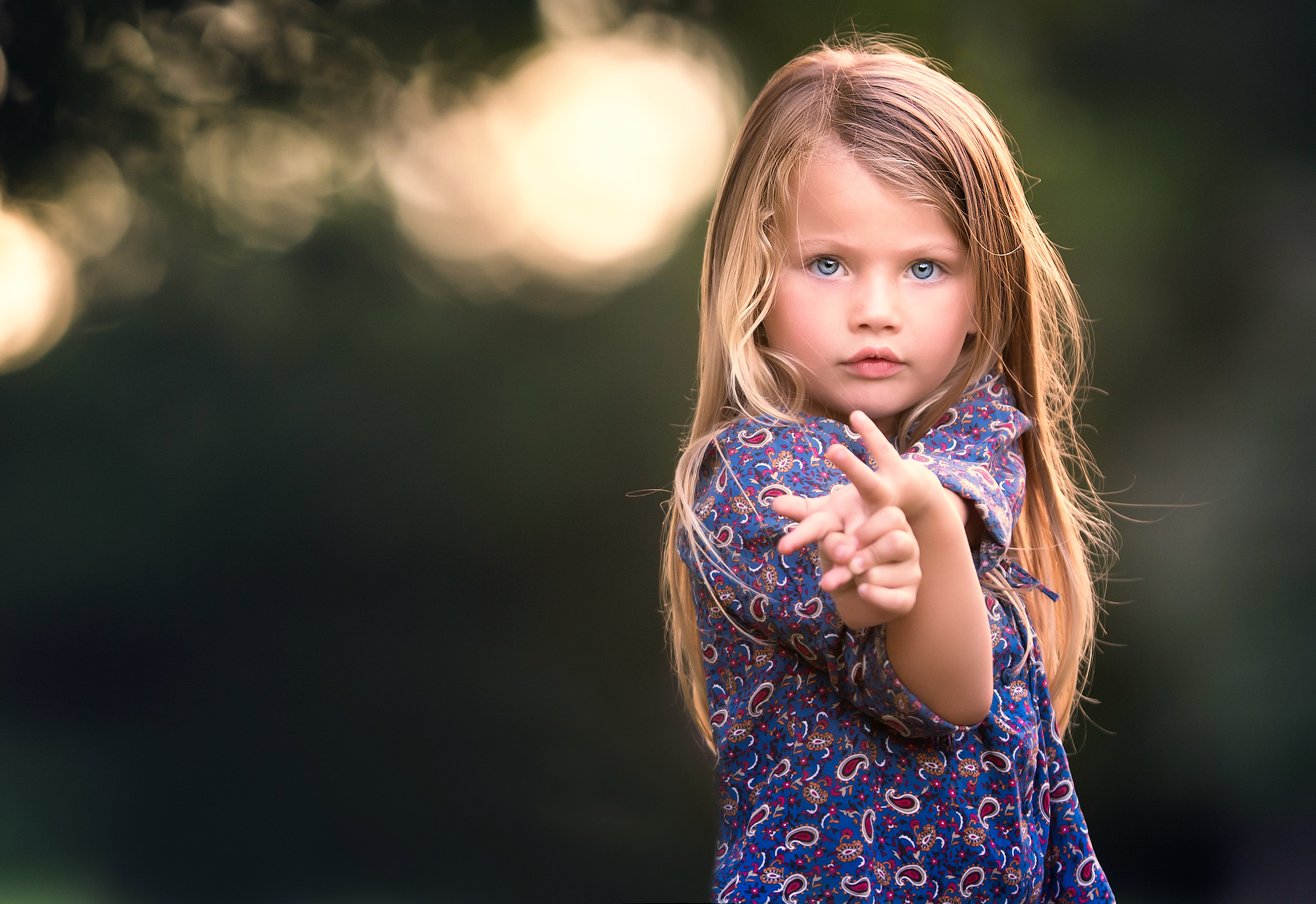 Download Little Girl Blonde Blue Eyes Bokeh Photography Child HD Wallpaper