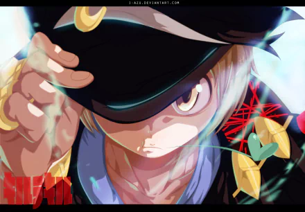 Mako Mankanshoku from the anime Kill La Kill strikes a dynamic pose, showcasing vibrant colors and a detailed background in this HD PC desktop wallpaper.