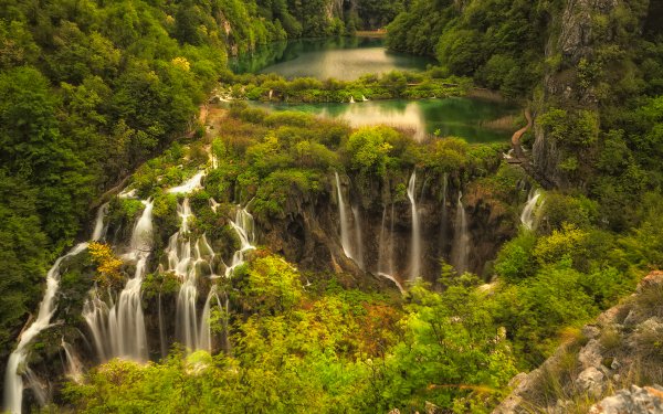 Nature Waterfall Waterfalls Plitvice Lake National Park Tree HD Wallpaper | Background Image