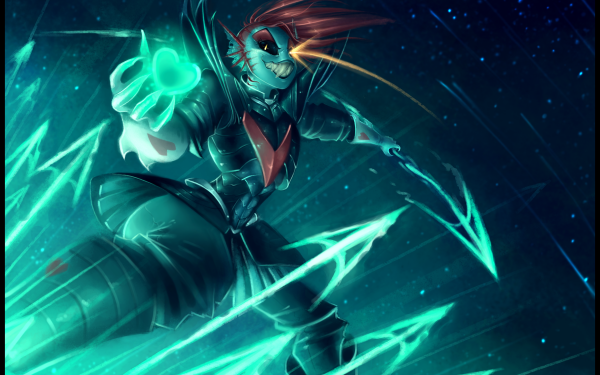 Video Game Undertale Undyne Undyne the Undying Red Hair Heart Armor HD Wallpaper | Background Image