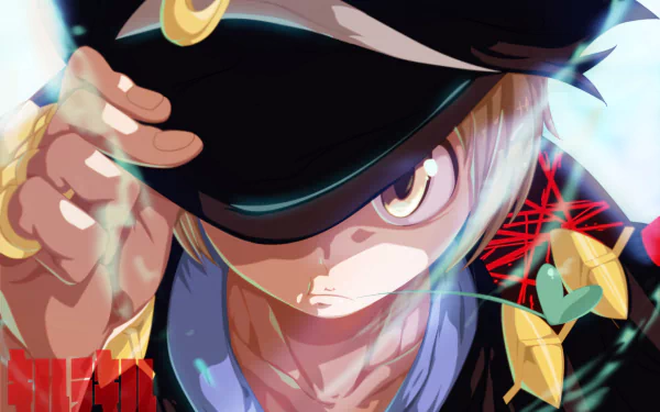 Mako Mankanshoku from the anime Kill La Kill strikes a dynamic pose, showcasing vibrant colors and a detailed background in this HD PC desktop wallpaper.