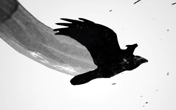 Black & White ink Animal crow HD Desktop Wallpaper | Background Image