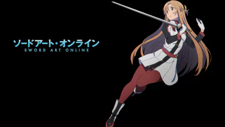 Asuna Yuuki from Sword Art Online: Ordinal Scale poses with her sword in this vibrant HD desktop wallpaper, capturing the essence of the beloved anime series.