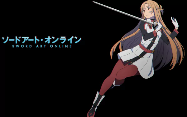 Asuna Yuuki from Sword Art Online: Ordinal Scale poses with her sword in this vibrant HD desktop wallpaper, capturing the essence of the beloved anime series.
