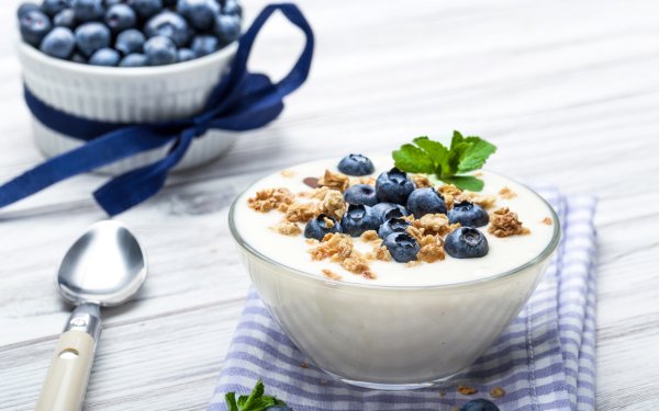 Food Yogurt Muesli Blueberry Breakfast HD Wallpaper | Background Image