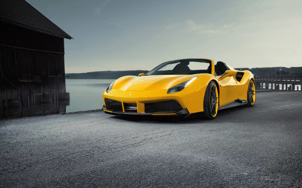 supercar car yellow car Ferrari Ferrari 488 Spider vehicle Ferrari 488 HD Desktop Wallpaper | Background Image